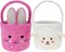 Set of 2pcs, Dia 7.9" * H 15.7", Plush Bunny&Lamb Baskets Easter Basket Easter Egg Hunting Basket Easter Decorations Party Supplies Eggs Gifts Storage
